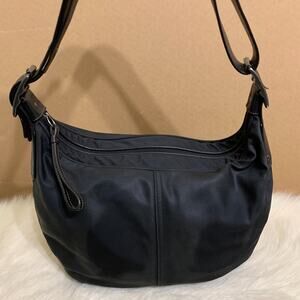 COACH Rare Vintage Y2K Black Microfiber Nylon Convertible Hobo XBody #6256